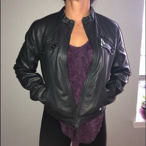 Faux Leather Moto Jacket